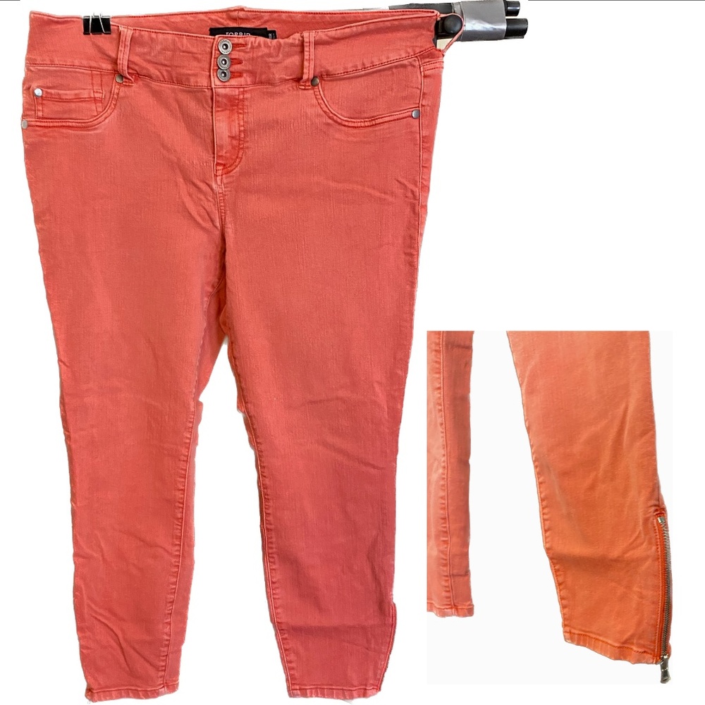 Red Torrid Denim Jeggings w/ Ankle Zipper 18R